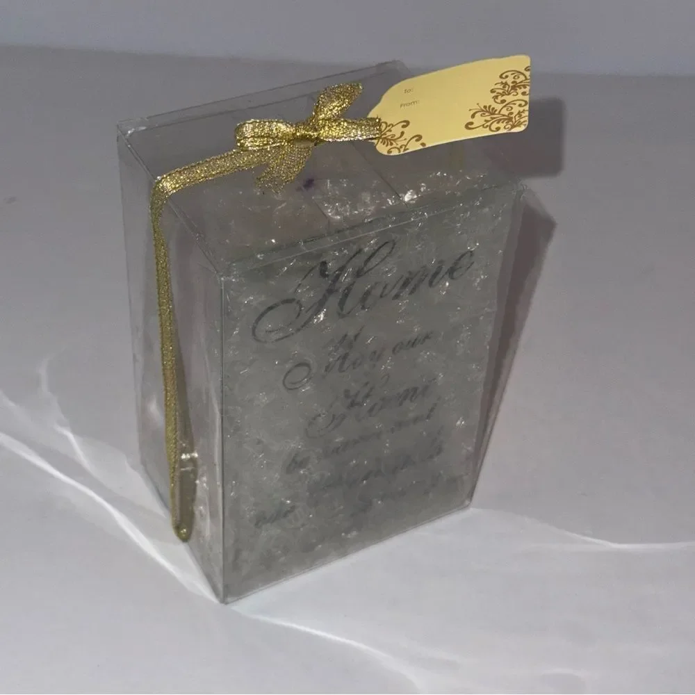 Decorative Glass Candle Holder with Home Quote
